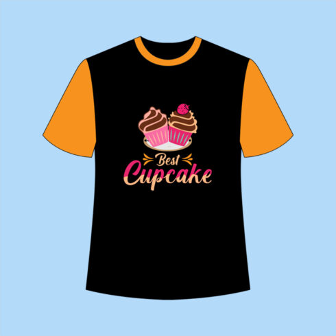 Cupcake Illustration Vector T-shirt Design cover image.