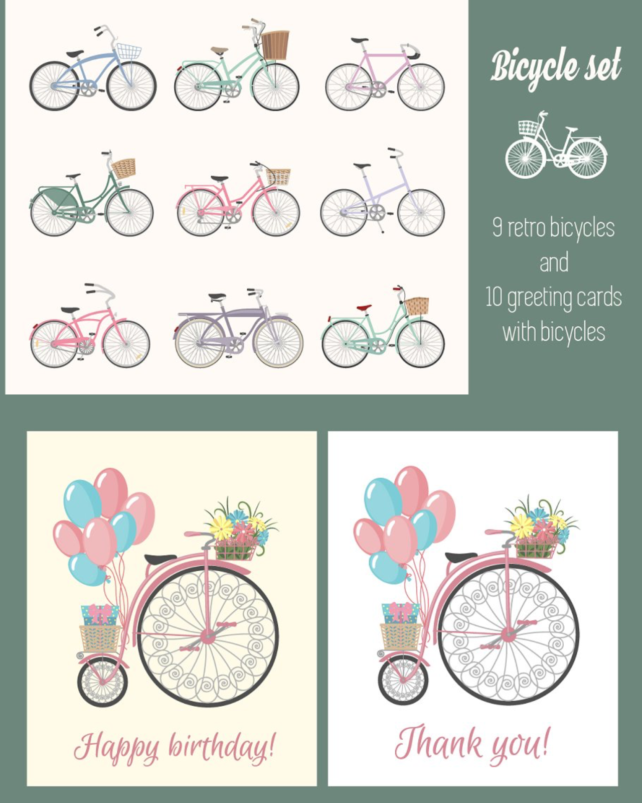 Bicycle set pinterest image preview.