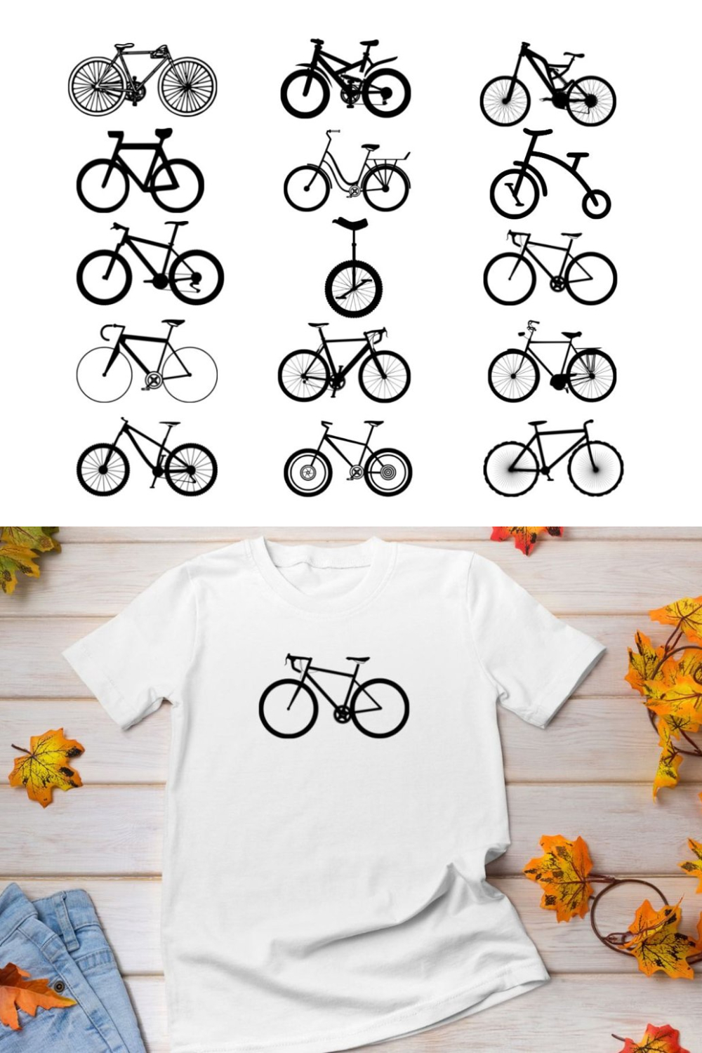 Bicycle Silhouette Vector - Pinterest.