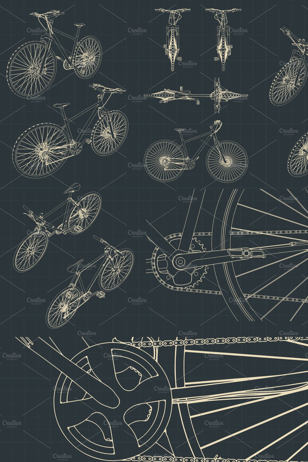 bicycles drawings set pinterest 274