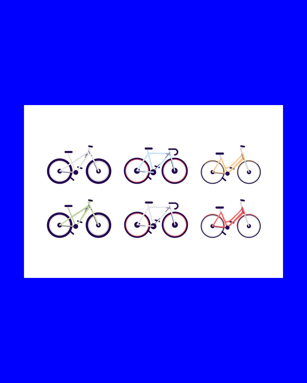 bicycles semi flat illustration set pinterest image preview. 997