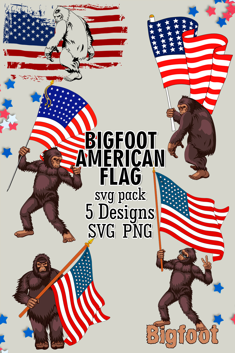 Bigfoot American Flag Svg - Pinterest.