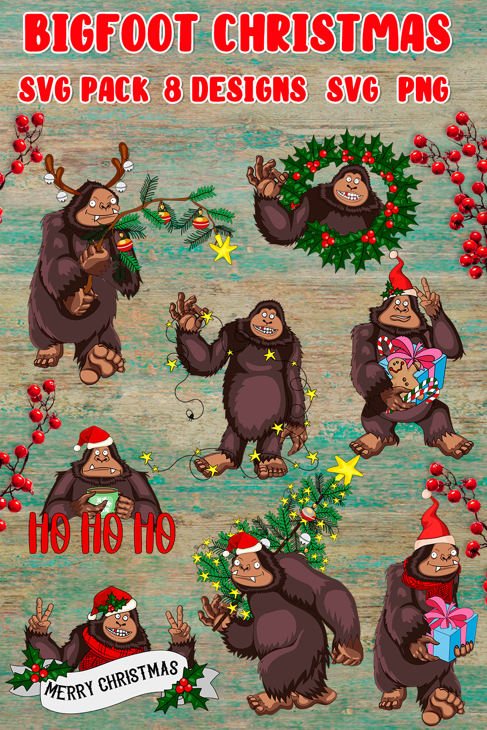 Bigfoot Christmas Svg - Pinterest.