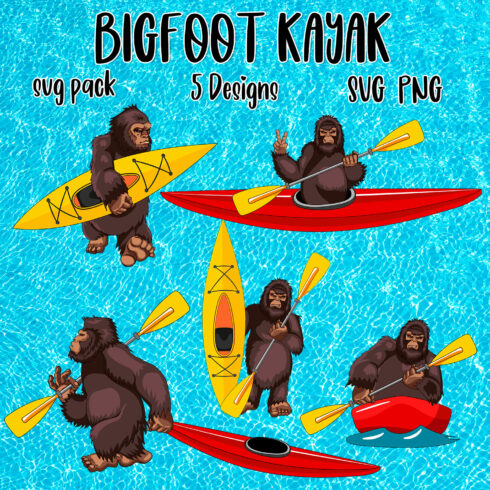 Bigfoot Kayak SVG main image preview.