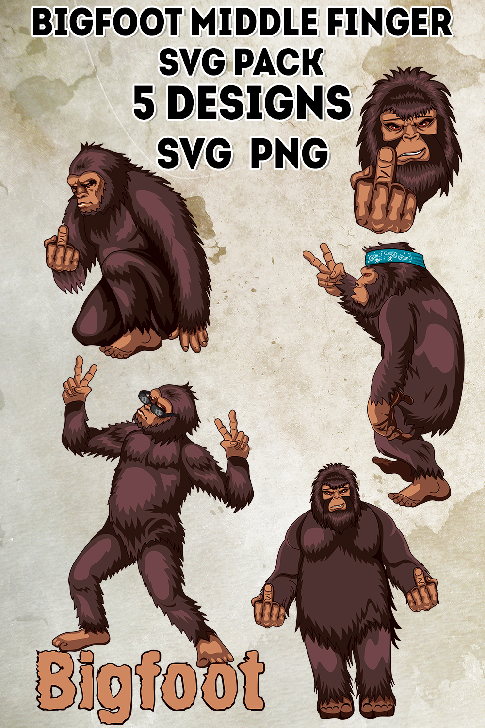 Bigfoot Middle Finger Svg - Pinterest.