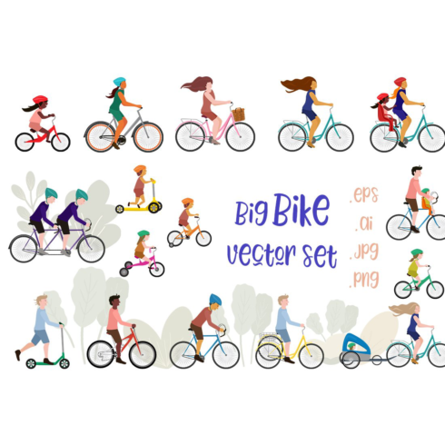 bike bicycle vector set .