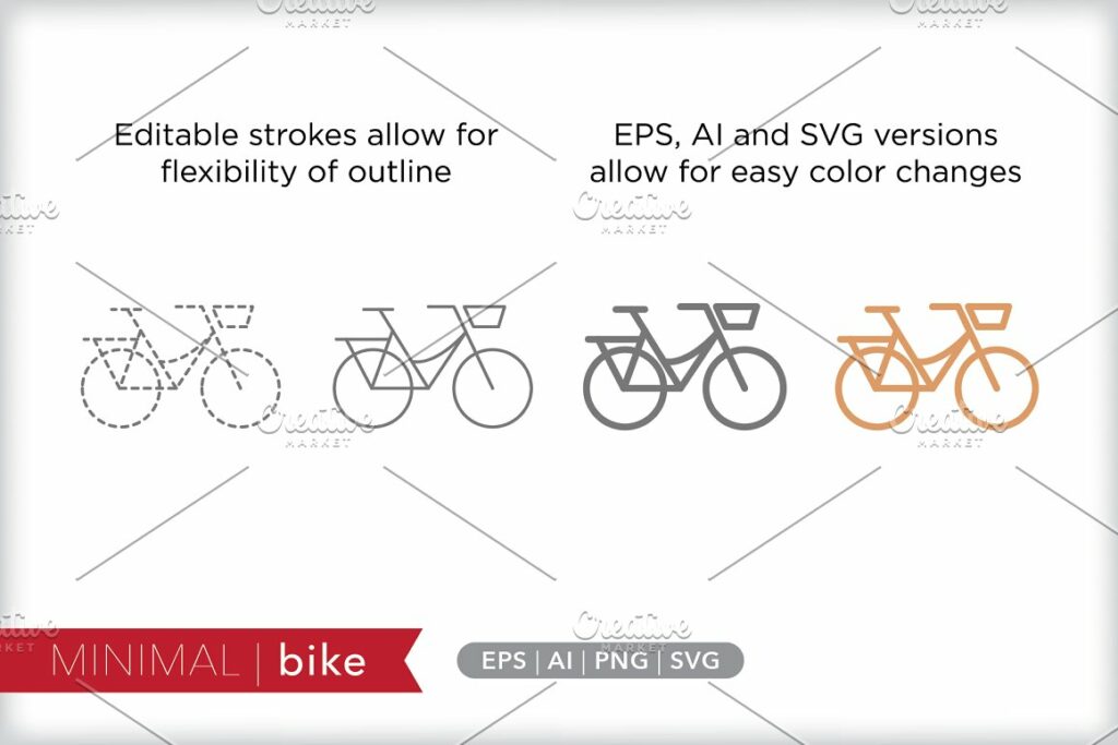 Minimal Bike Icons – MasterBundles