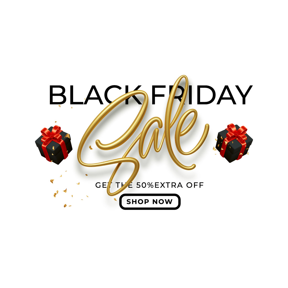 Stylish Black Friday Sale Banner Set White Background preview image.