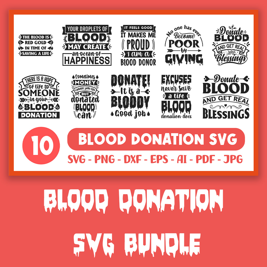 A pack of beautiful images for prints on the theme of blood donation