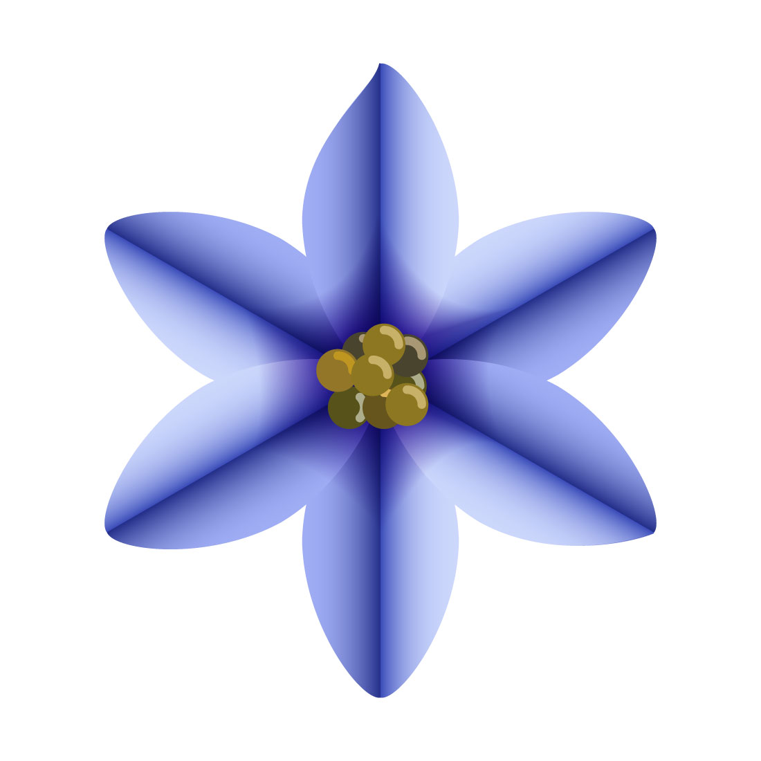 Blue Star Flower Vector Design preview image.