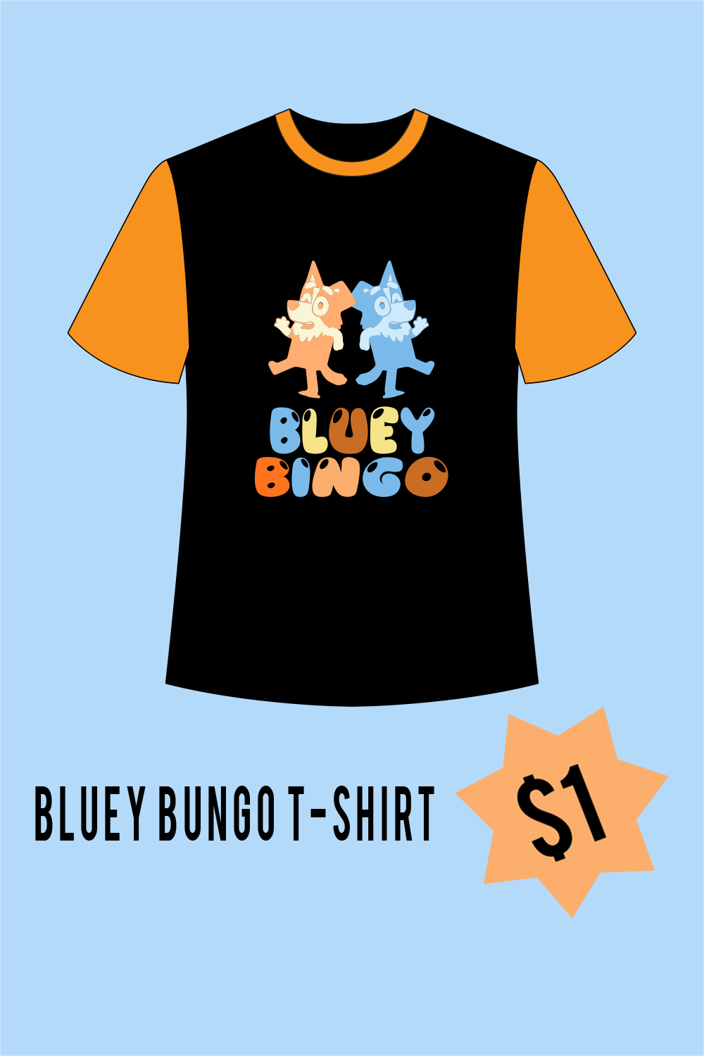 bluey bingo vintage illustratoon vector t shirt design 653
