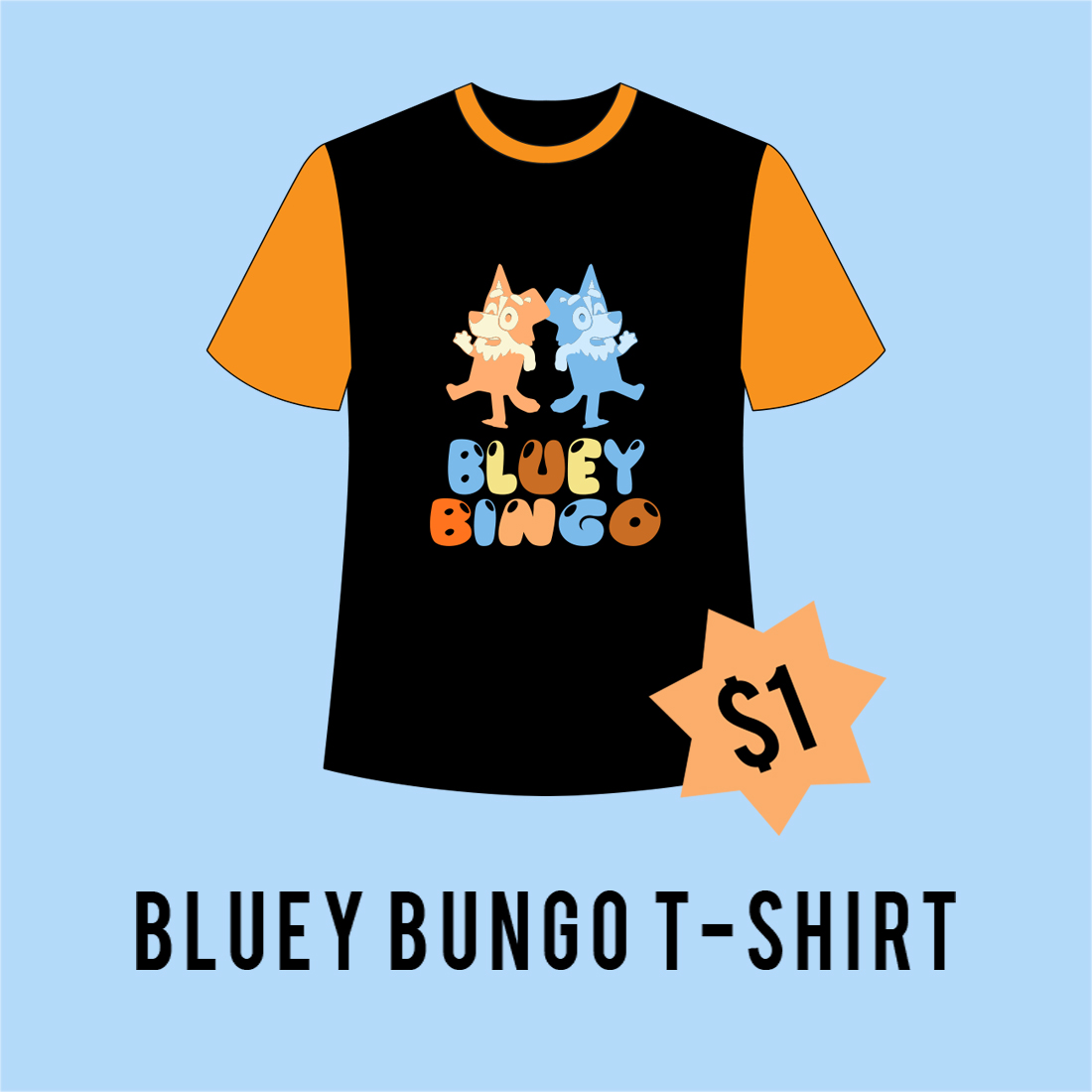 Blue Bingo Vintage Illustration Vector T-Shirt Design.