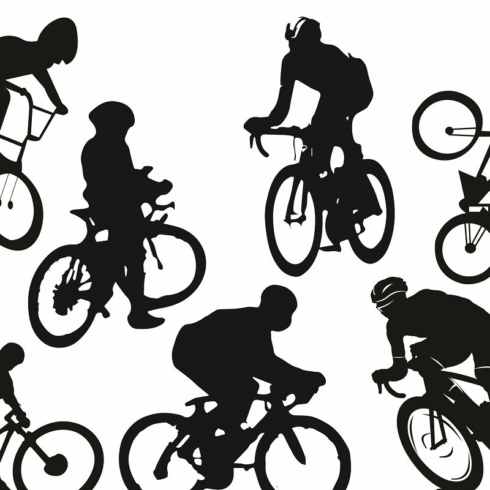 Bmx rider silhouette clipart main image preview.