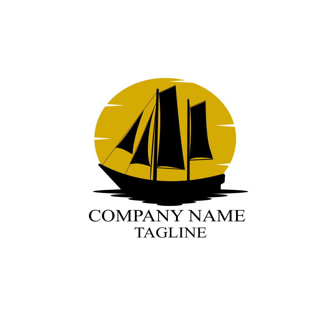 Boat Travel Logo Yellow Design preview image.