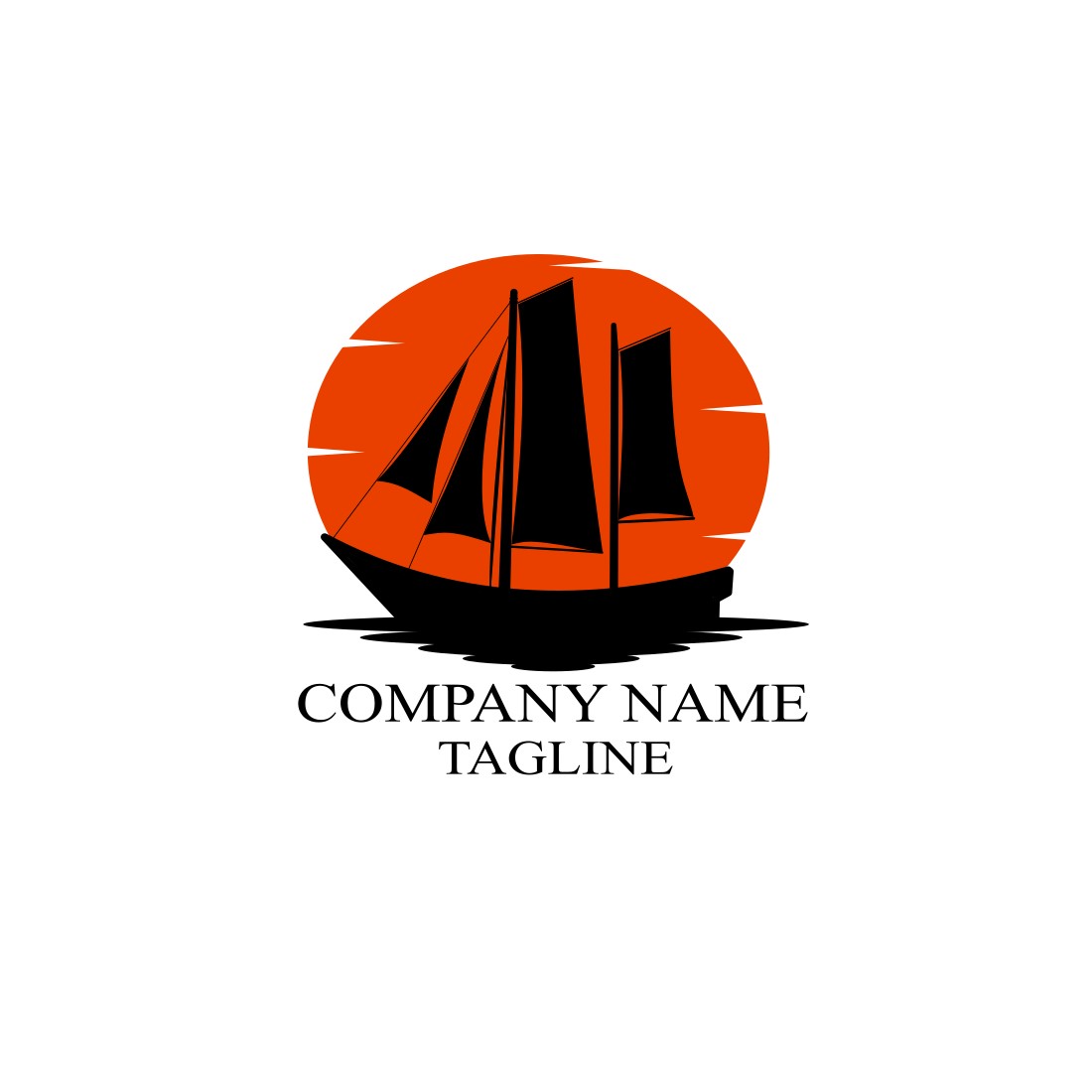 Boat Travel Logo Orange Design preview image.