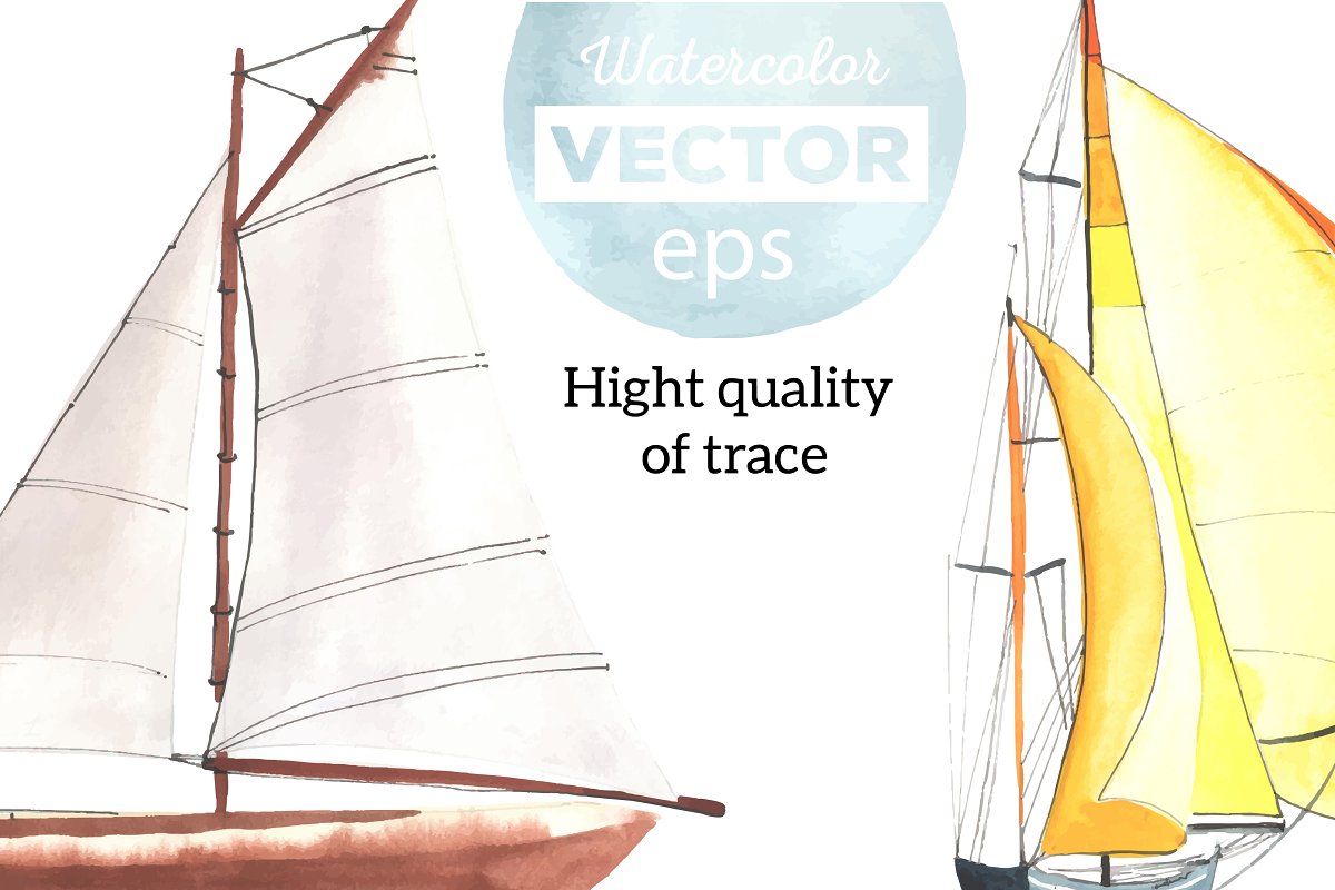 Watercolor vector illustrations with high quality of trace.