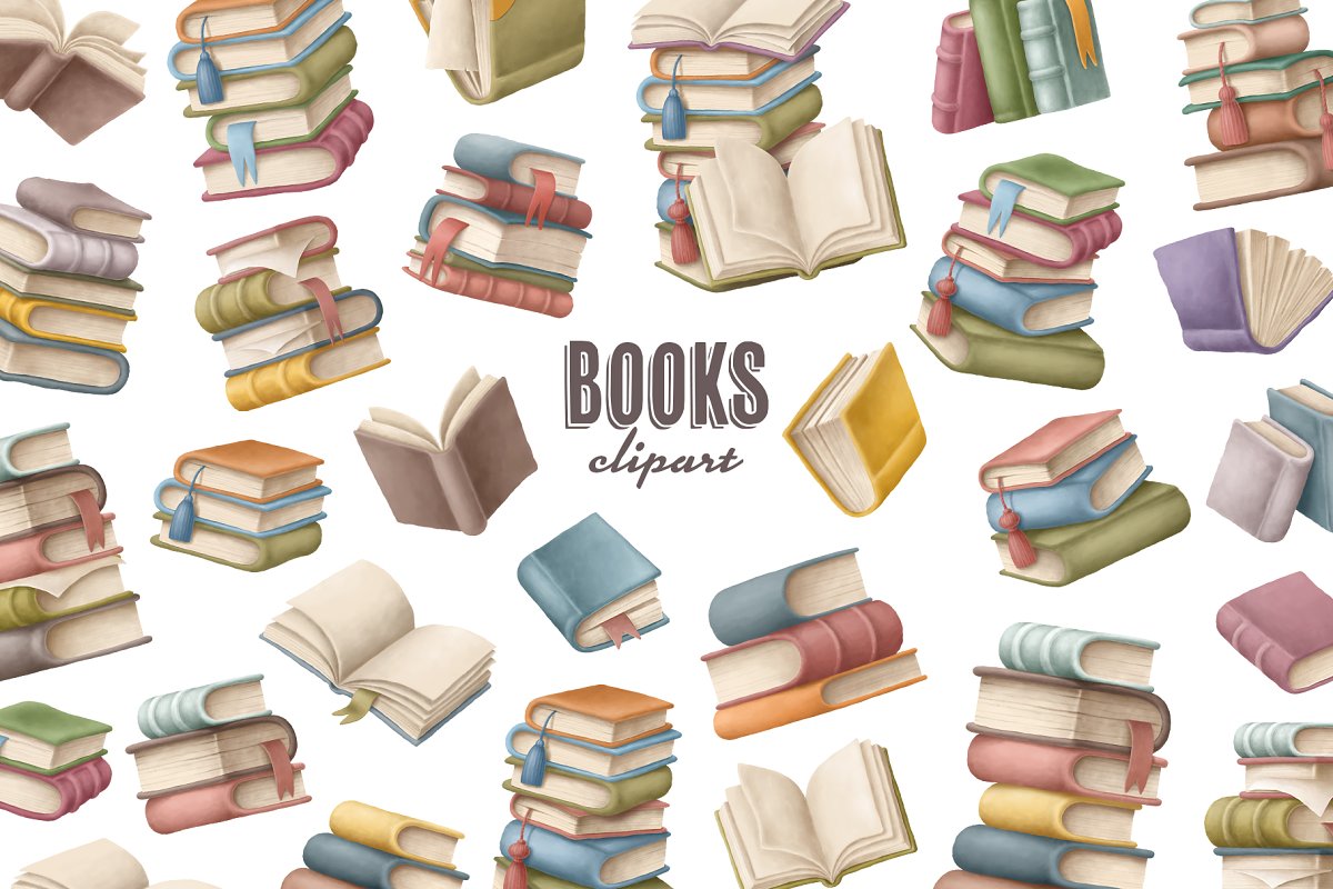 Cover image of Books Clipart Collection.