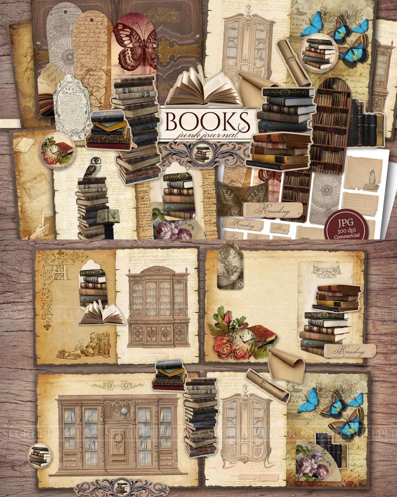 Books scrapbooking kit pinterest image preview.