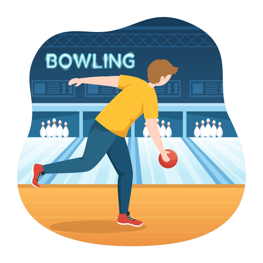12 Bowling Game Illustration cover image.