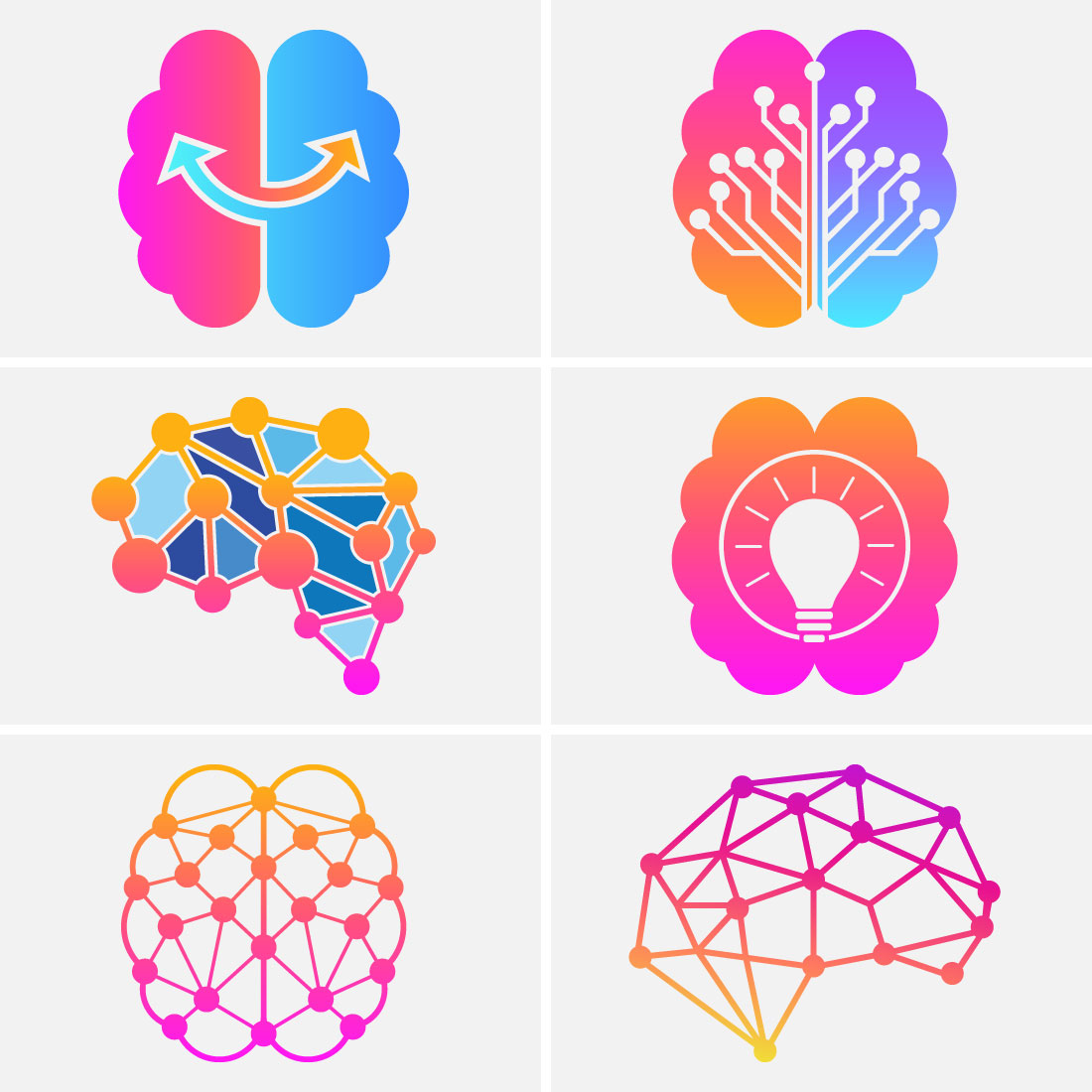 Brain Logo Design Vector Template cover image.