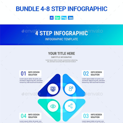 bundle 4 8 step infographic main cover. 815