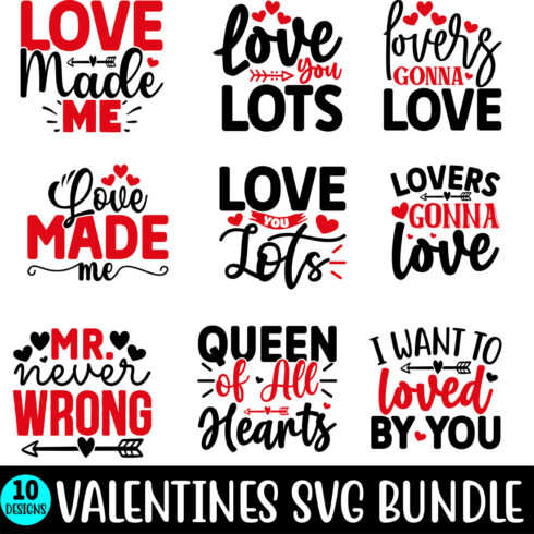 Valentines SVG Bundle T-shirt preview.