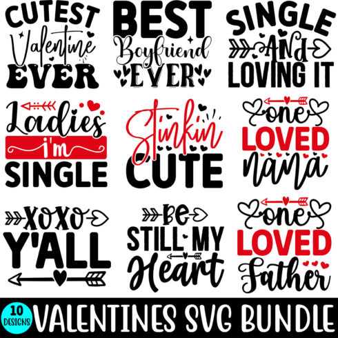 Valentines SVG Bundle main cover.