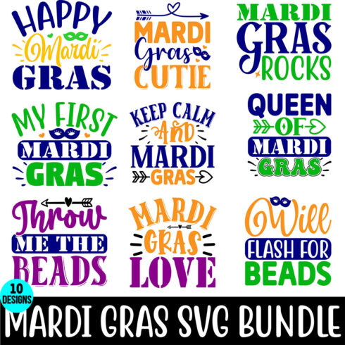Mardi Gras SVG Bundle main cover.