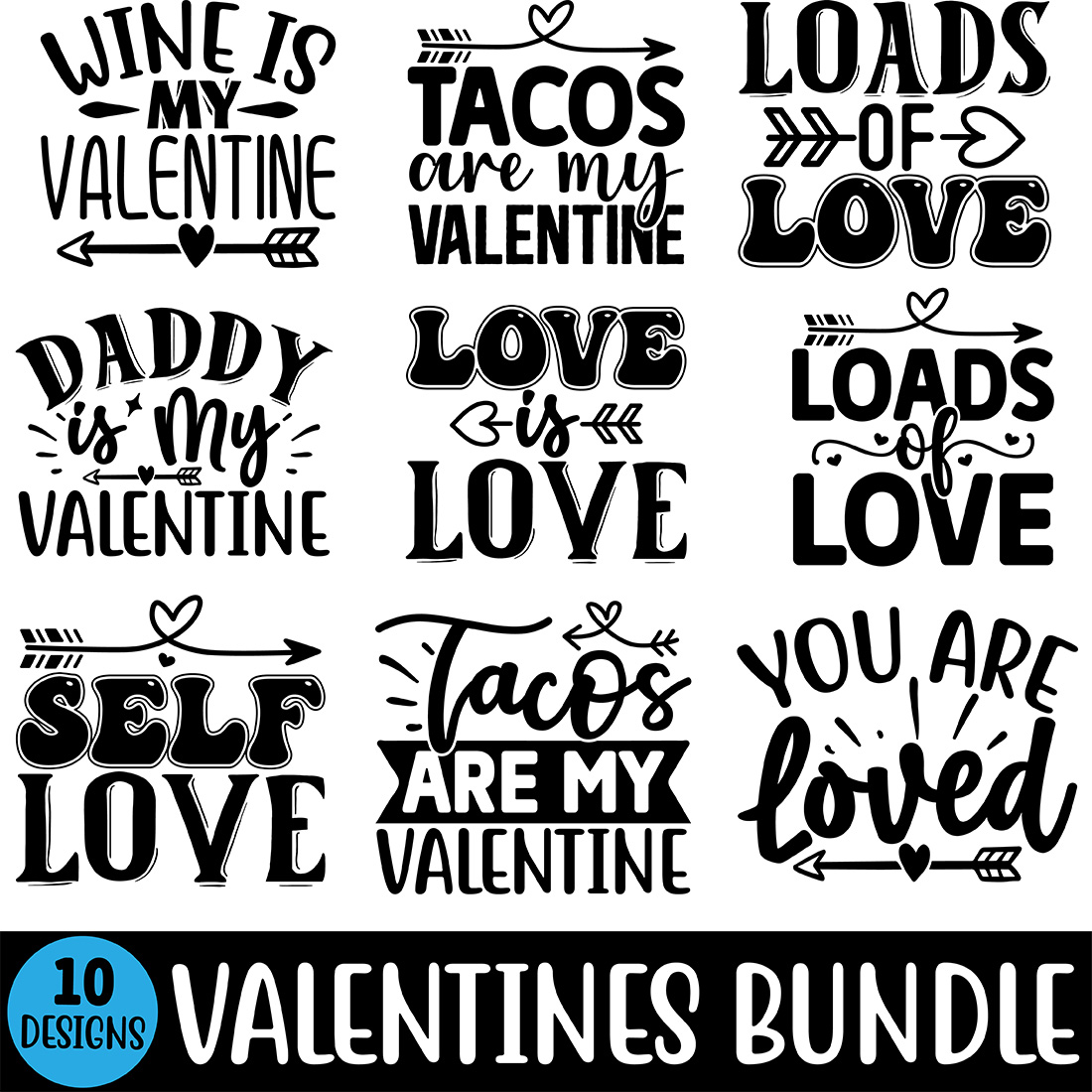 Valentines SVG Bundle cover image.