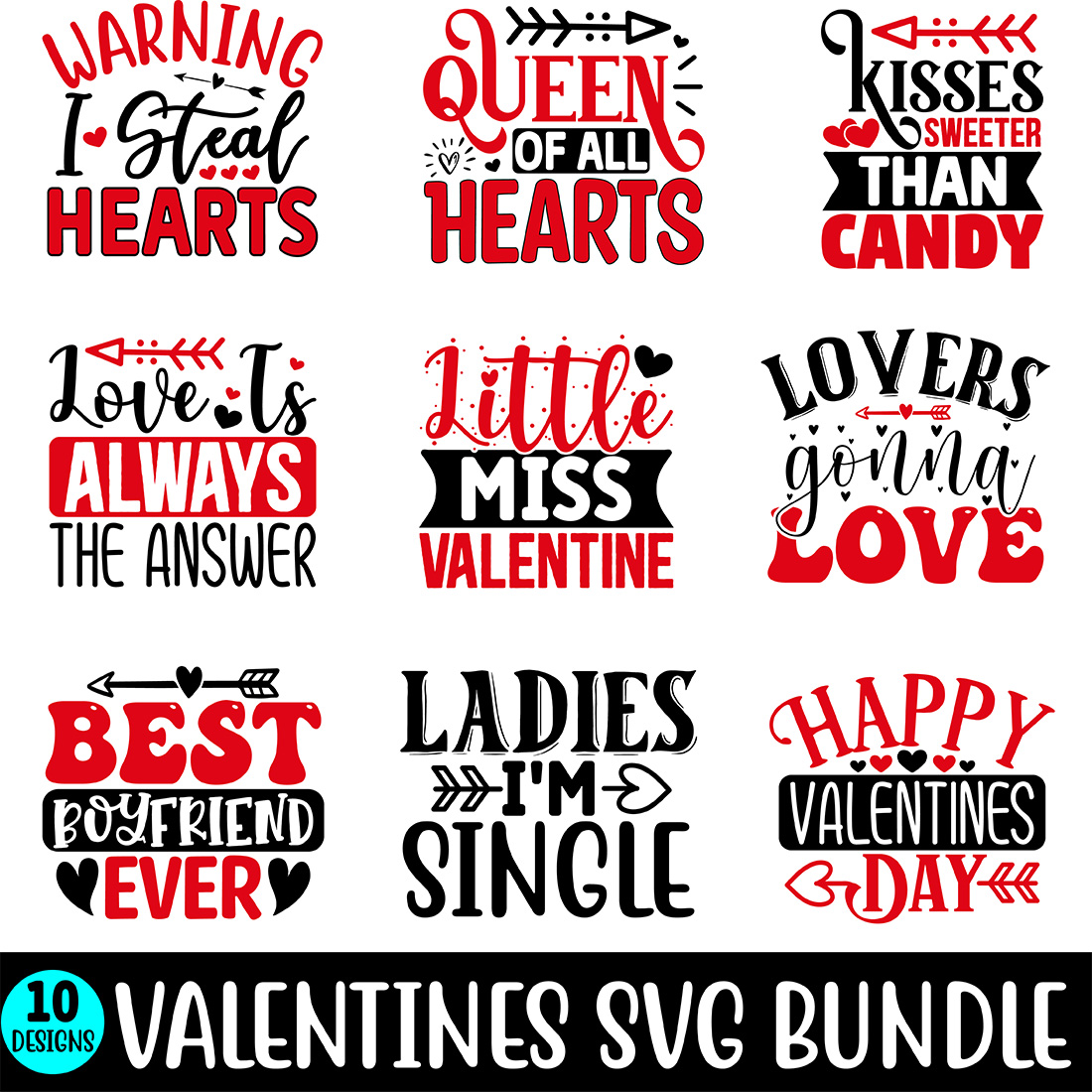 Valentines SVG T-shirt Bundle preview.