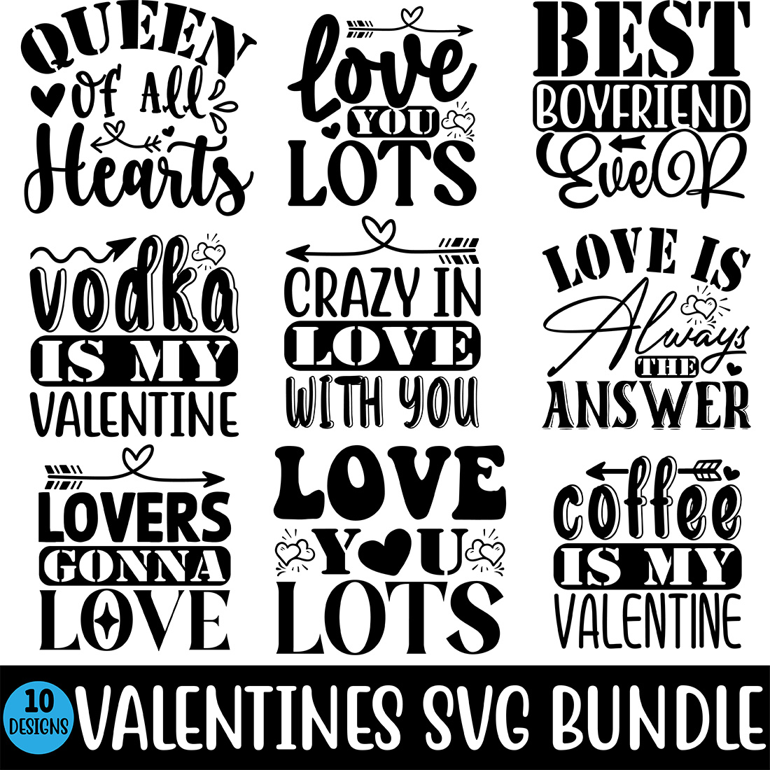 Valentines SVG Bundle main cover.