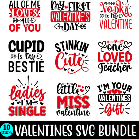 Valentines SVG Bundle main cover image.