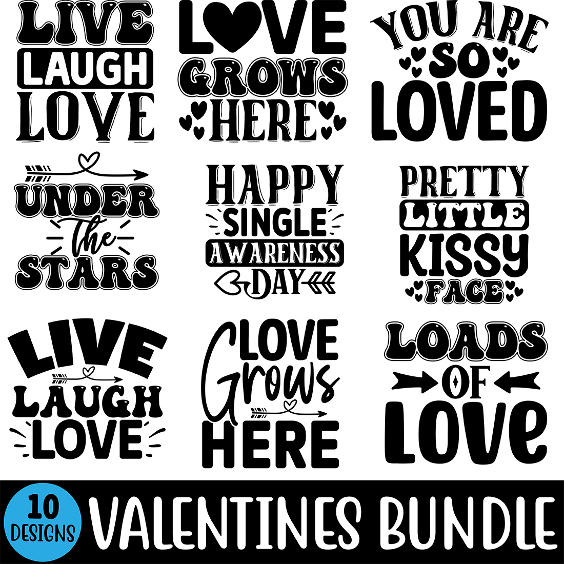 Valentines SVG Bundle main cover.