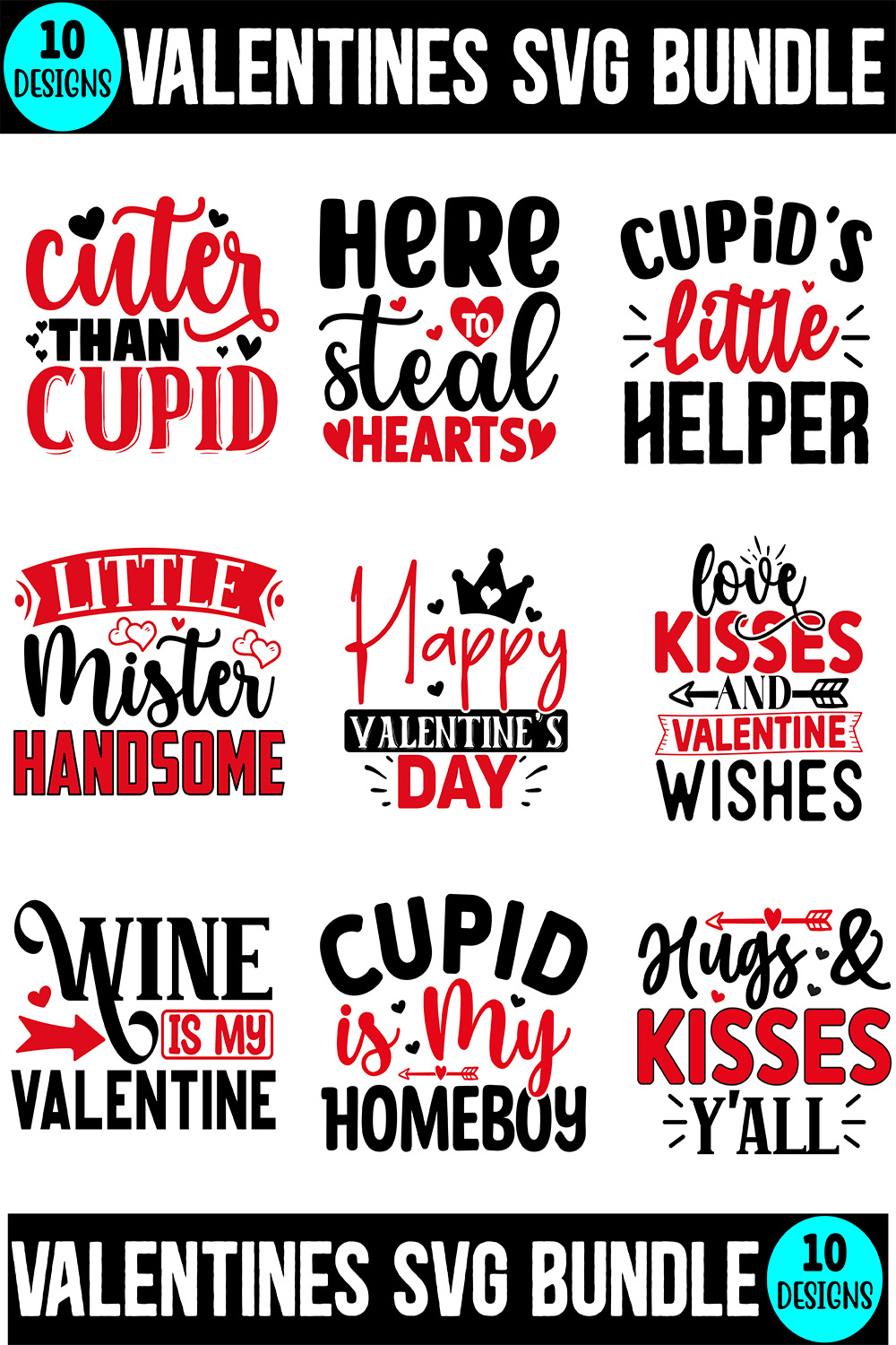 Valentines SVG Bundle pinterest image.