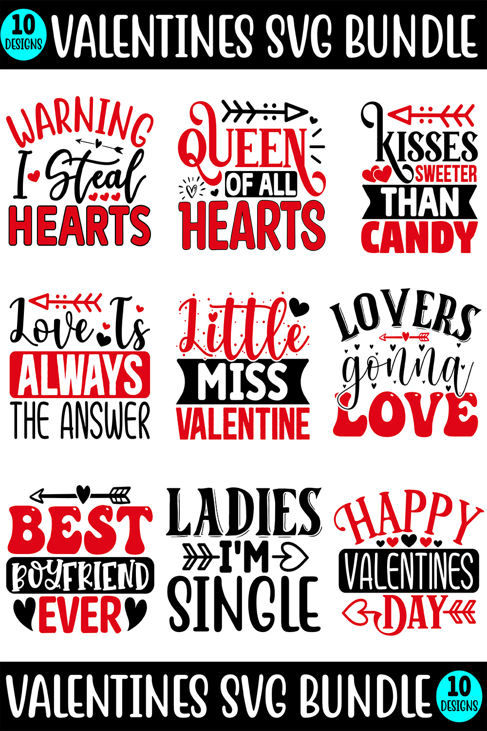 Valentines SVG T-shirt Bundle Pinterest.