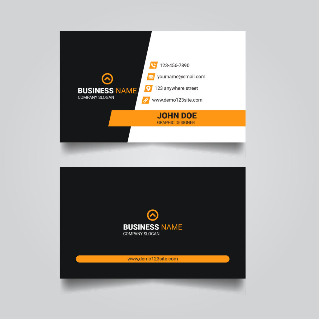 Creative Modern Orange and Black Business Card Design, Corporate ...