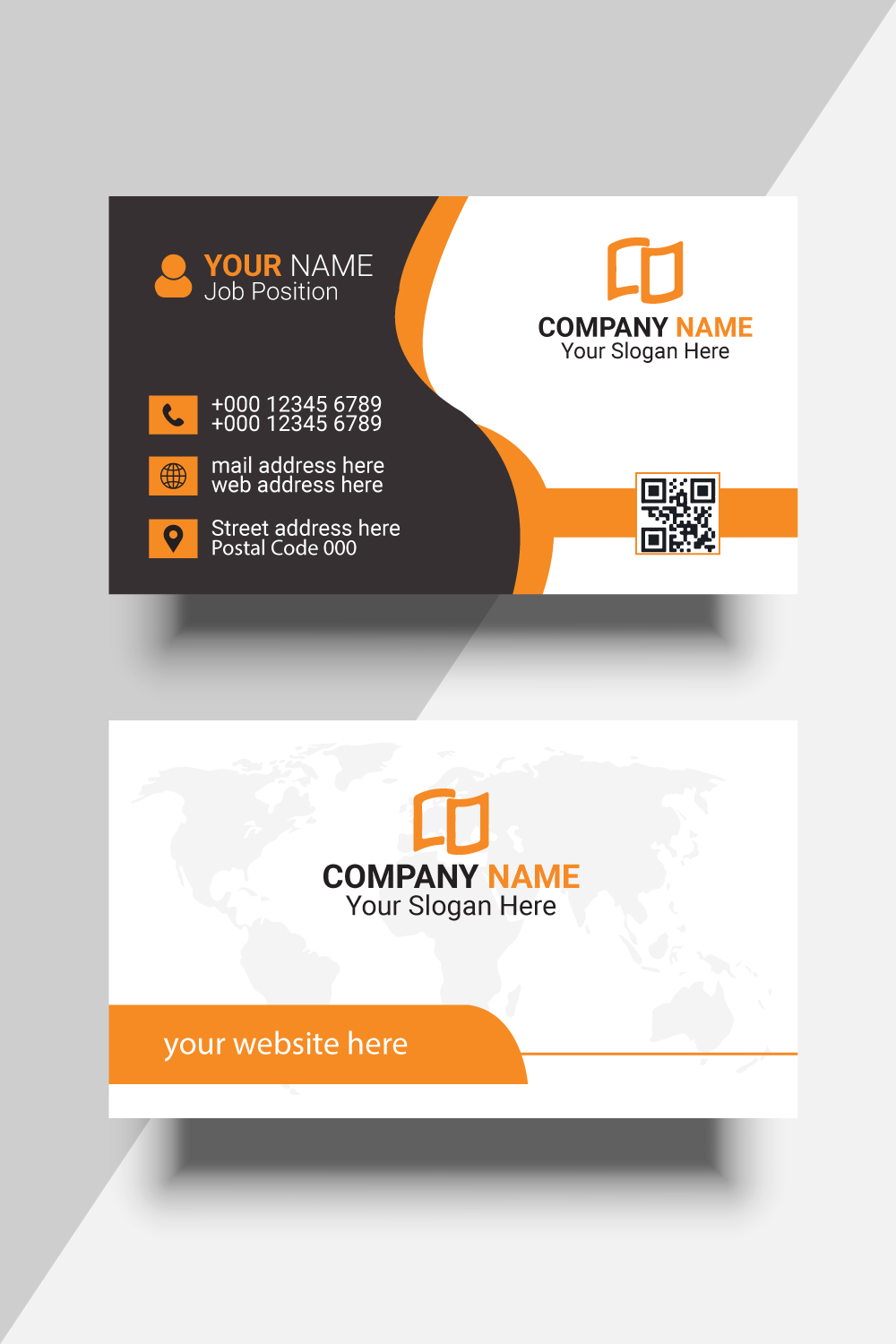 Creative Modern Professional Business Card Template pinterest preview image.