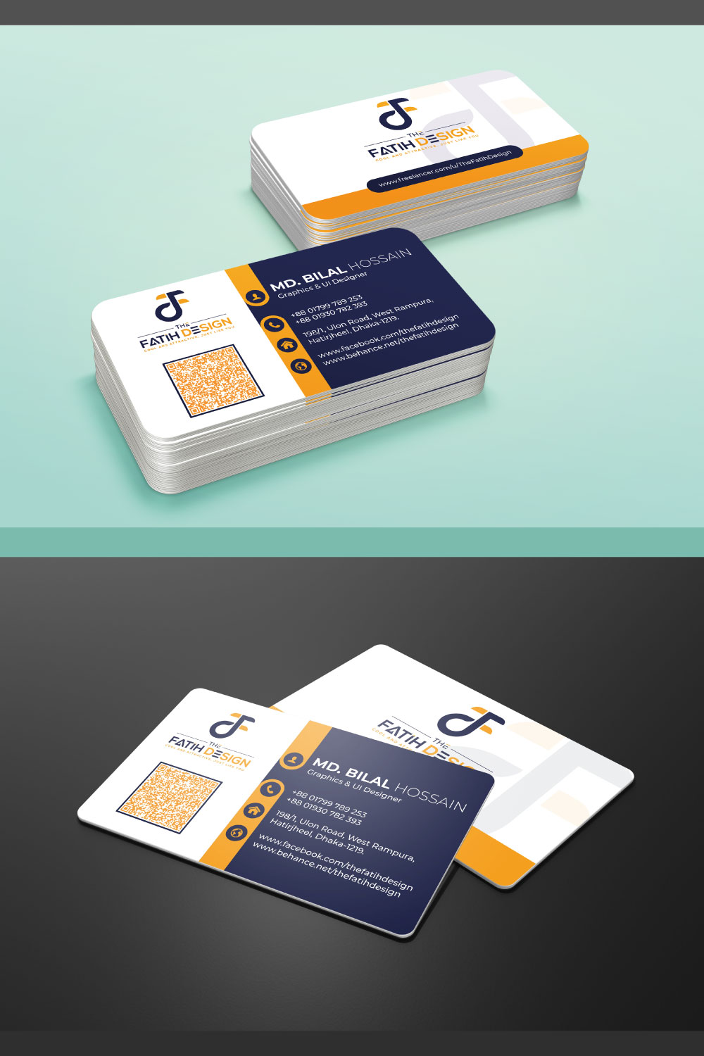 Creative Professional and Elegant Business Card Design pinterest image.