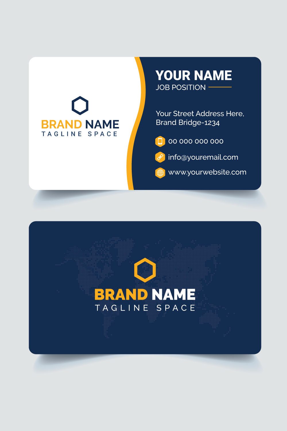 Corporate Dark and Yellow Modern Business Card Design Pinterest.