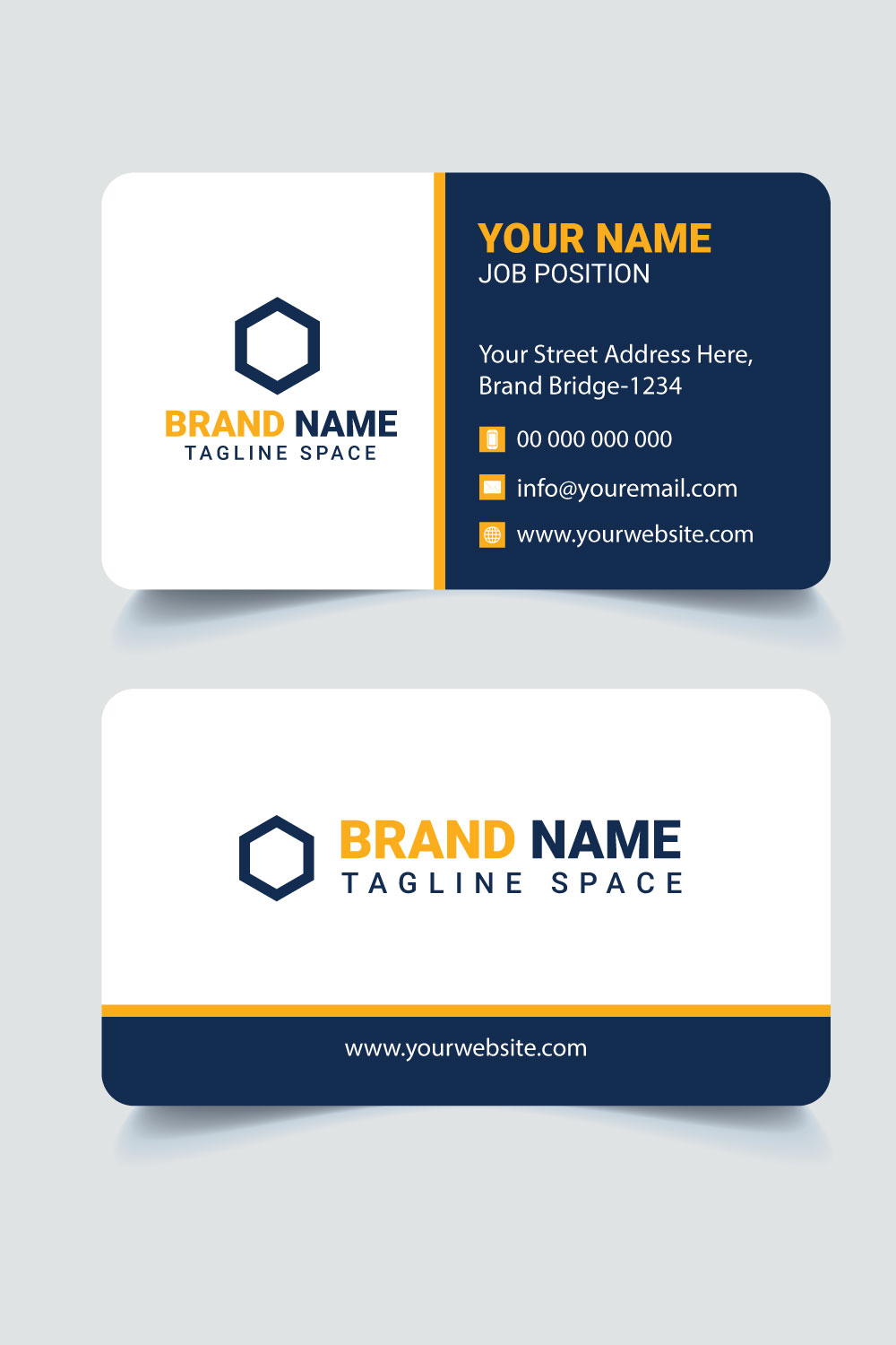 Corporate Yellow and White Modern Business Card Design Pinterest.