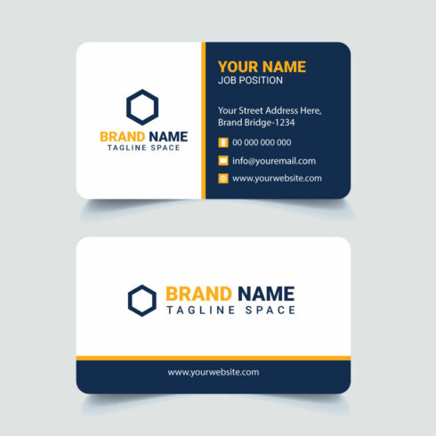 Corporate Yellow and White Modern Business Card Design presentation.