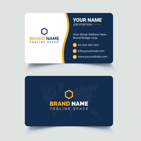 Corporate Dark and Yellow Modern Business Card Design preview.