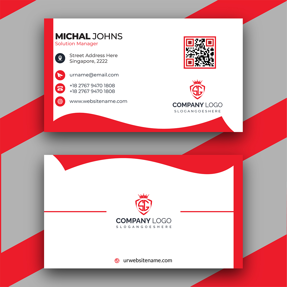 business card template design 1 964