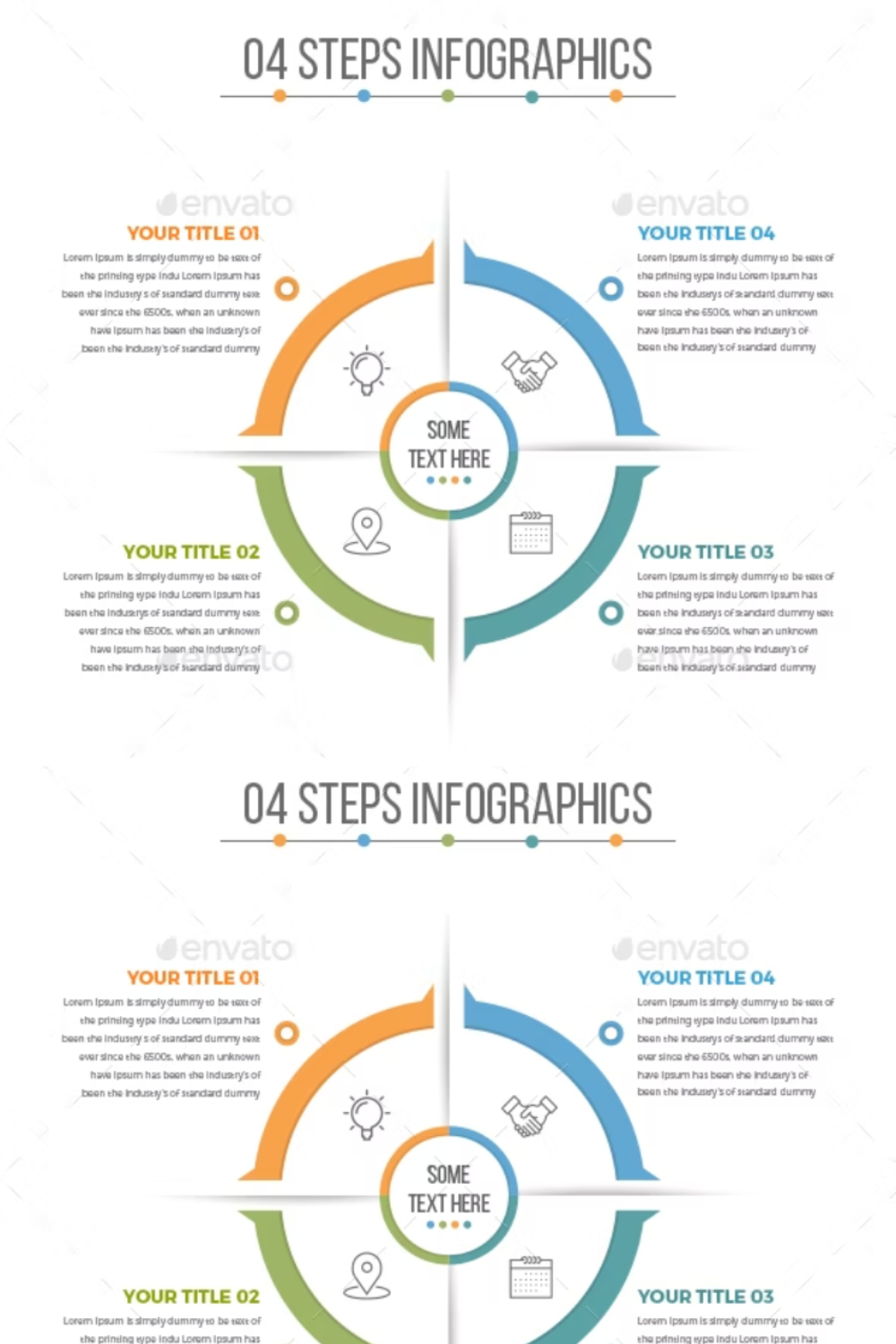 Business Circle Infographics With 04 Steps Pinterest Cover.