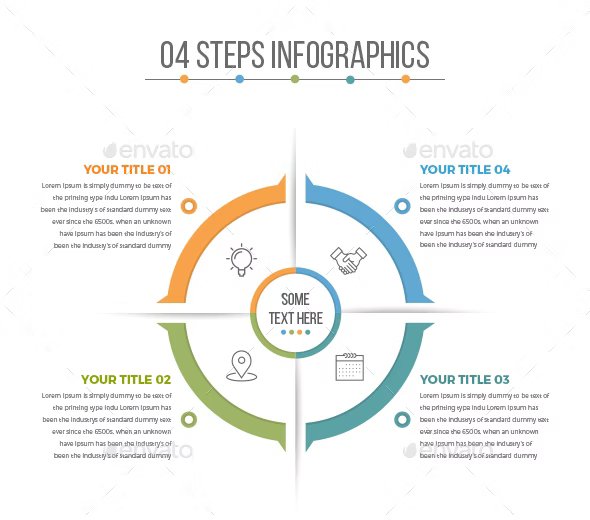 business circle infographics with 04 steps 605