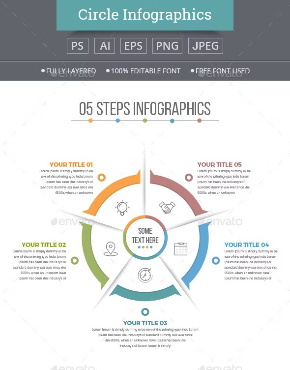 business circle infographics with 05 steps 28