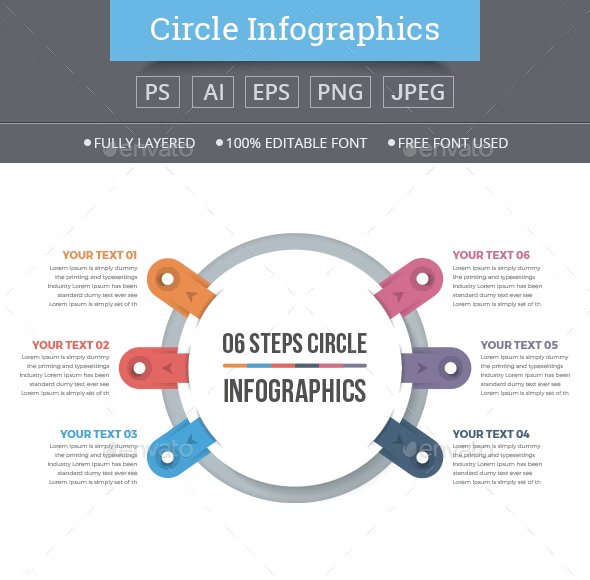 business circle infographics with 06 steps 82