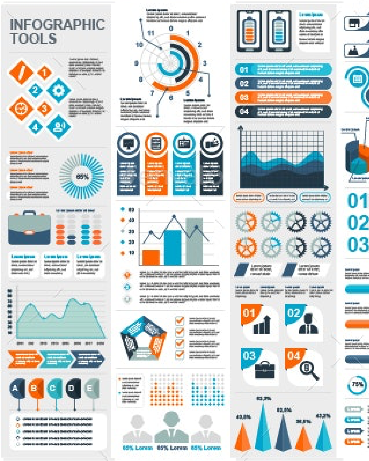 Business infographic elements pinterest image.