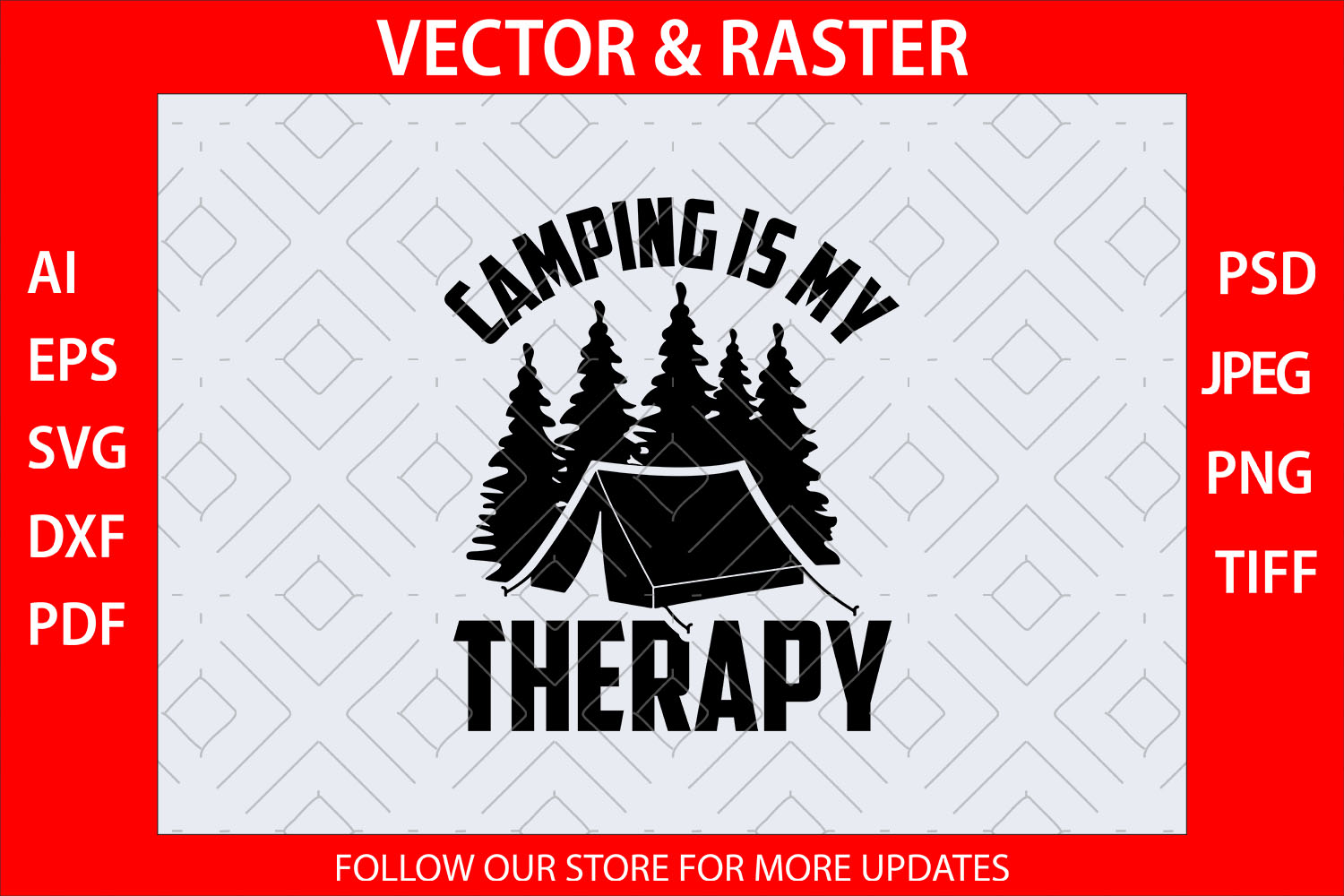 Camping Is My Therapy T-shirt, Retro Camping Shirts, Camp Life Shirt, Camping Lover Shirt pinterest preview image.