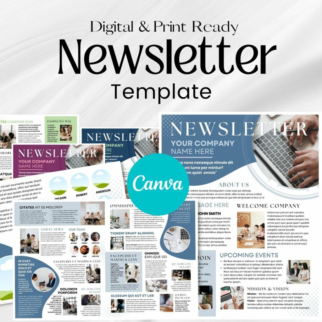 Download Canva Newsletter Template, Digital And Printable|MasterBundles